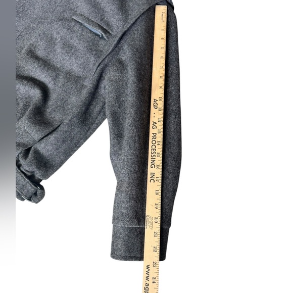 Vintage The American Male 100% Wool Gray Bomber Jacket Coat Size 46 Preppy Retro - Picture 5 of 10